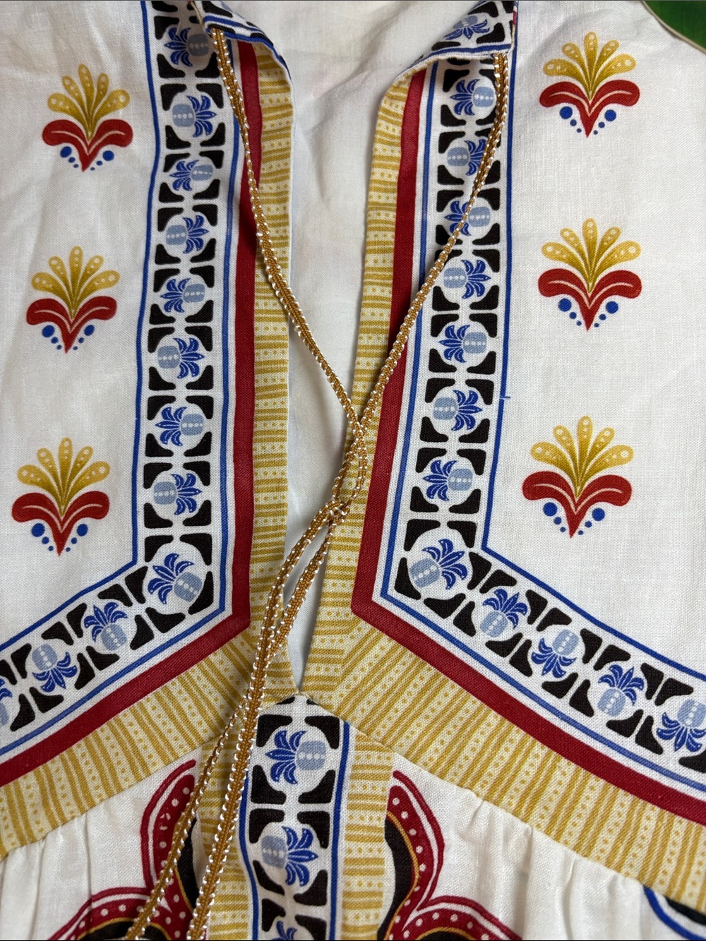 FARM Rio Cream Tunic Dress with Red, Mustard & Navy Floral Print - Picture 8 of 10
